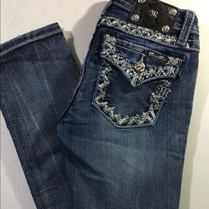 Buckle Miss Me Skinny Bling Jeans Girls Size 14